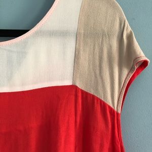Ella Moss Color Block Sheer Blouse